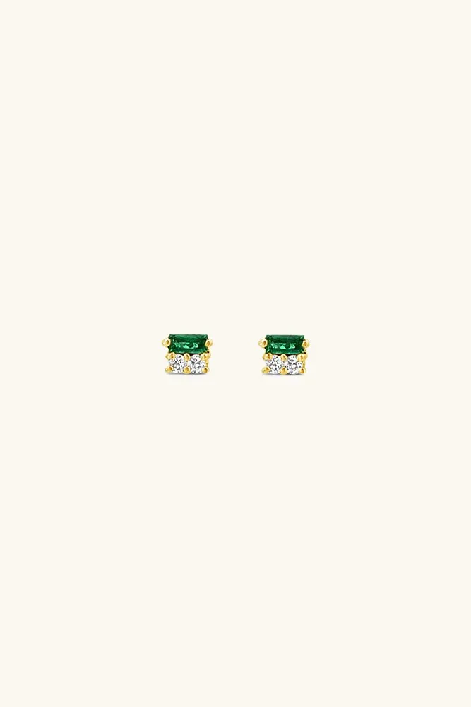 after hours earrings in emerald
