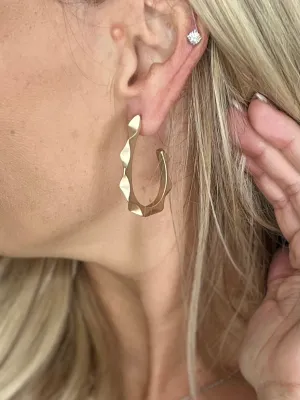 Alba Teardrop Hoop, Gold