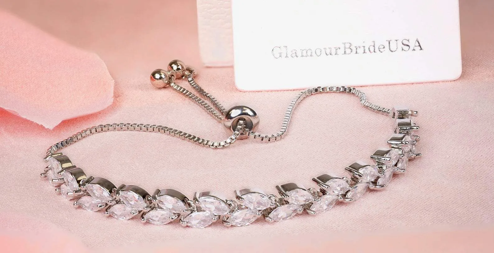 Amanda - Silver Crystal Tear Drop Earrings
