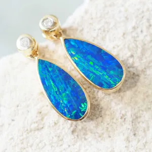 'Amara' 14ct Gold Doublet Opal Earring