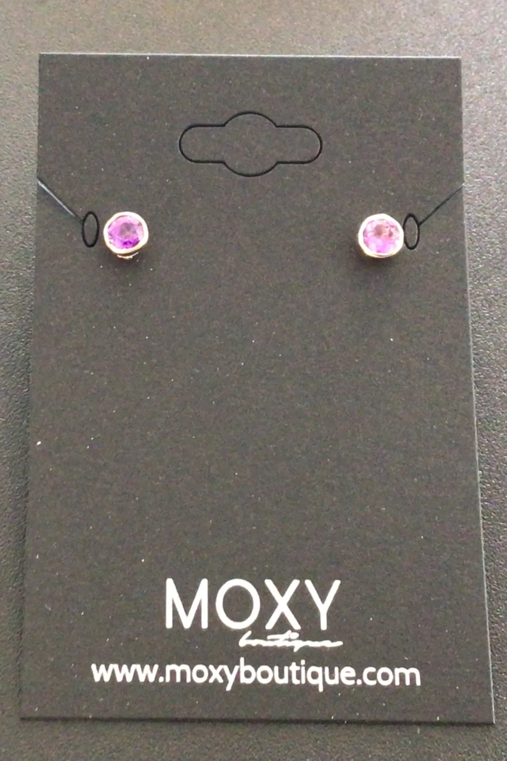 Amethyst and 14 k Gold Stud Earrings