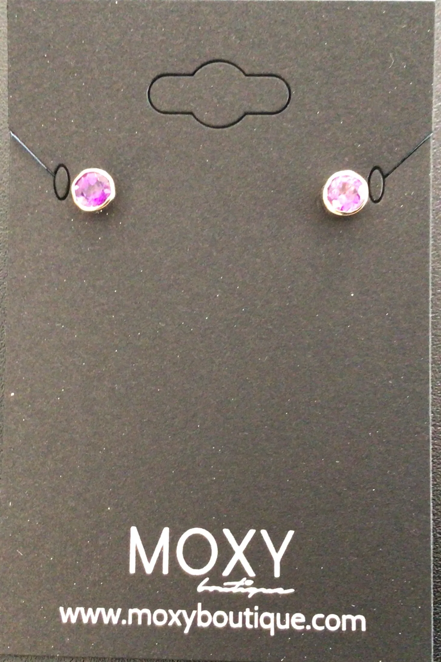 Amethyst and 14 k Gold Stud Earrings