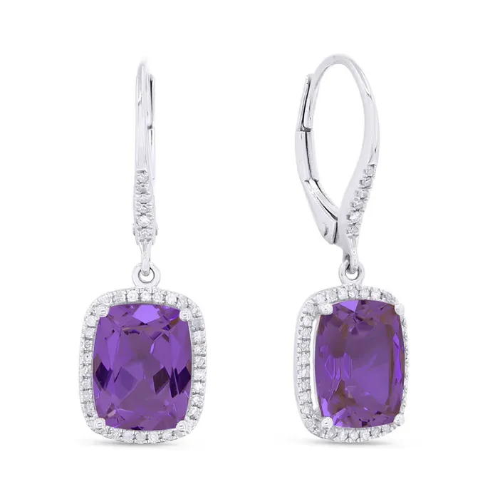 Amethyst and Diamond Earrings