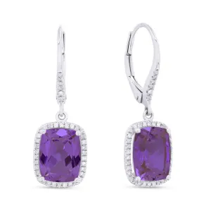 Amethyst and Diamond Earrings