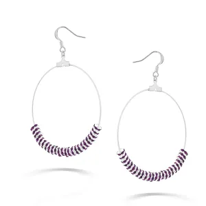 AMETHYST CRYSTAL EARRINGS #ER1325 SILVER TANZ (LG8)