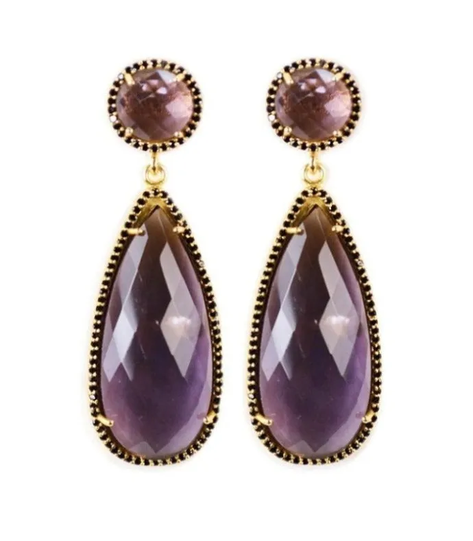 Amethyst drop earring