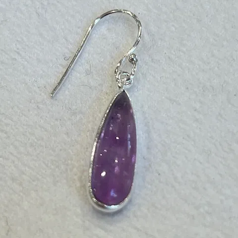 Amethyst drop earrings with silver setting  09