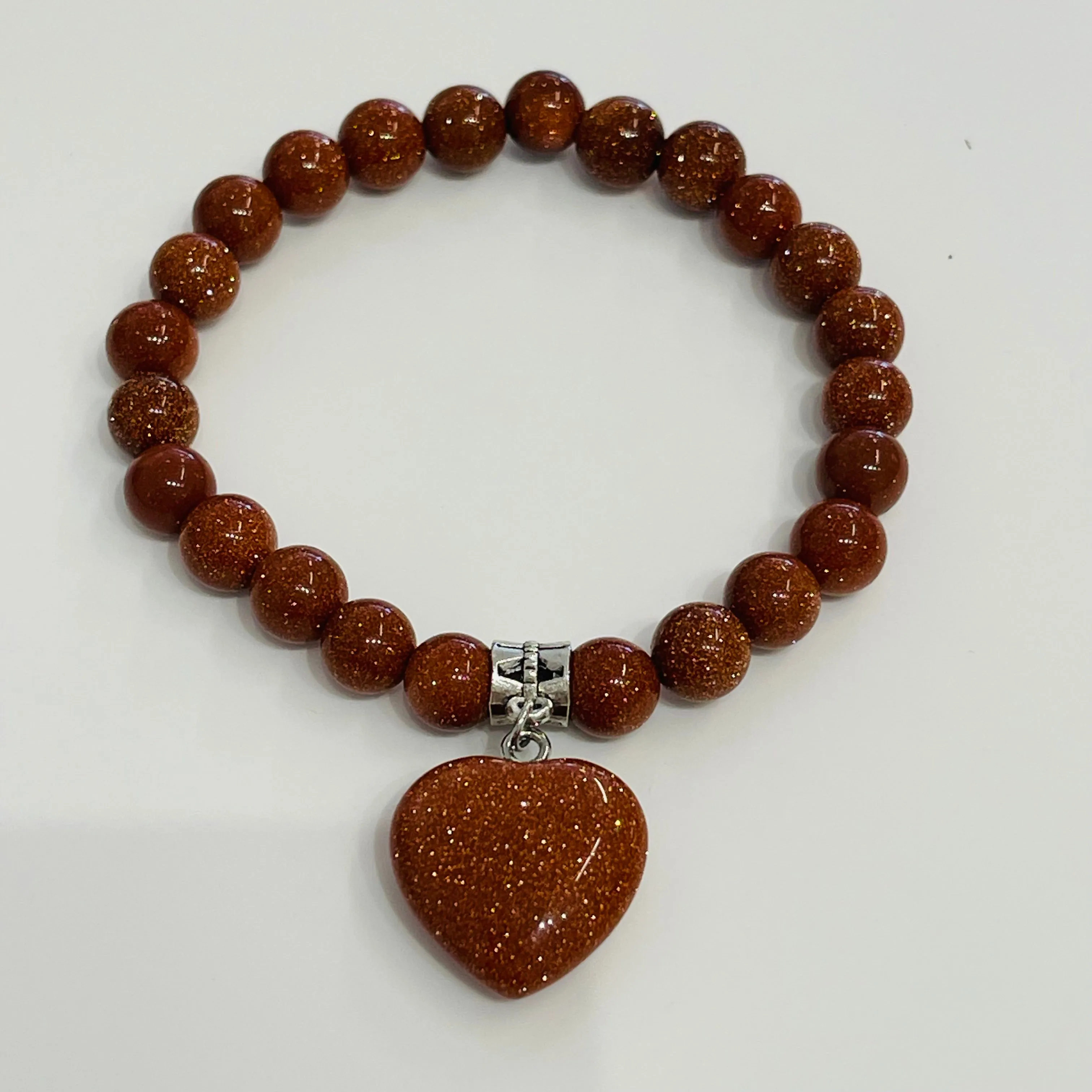 Amethyst Heart Crystal Bracelet