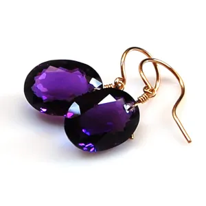 Amethyst Oval Cut Solitaire Earrings