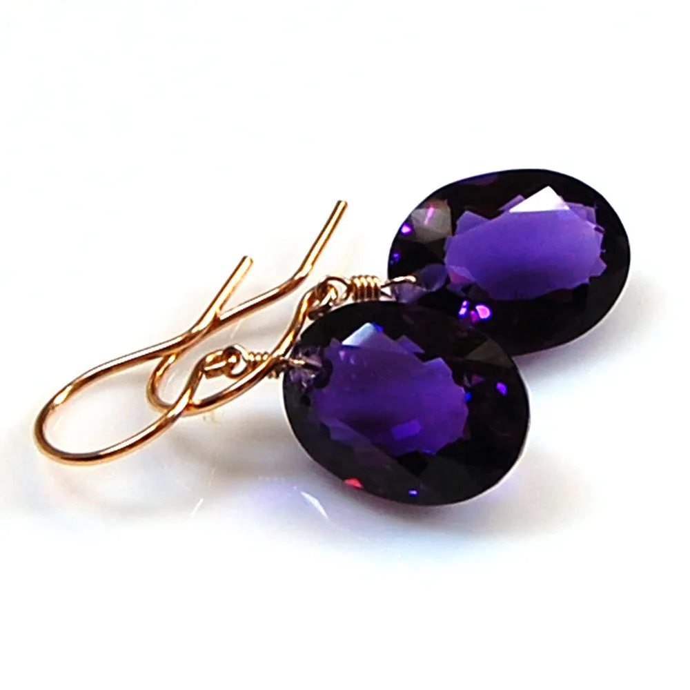 Amethyst Oval Cut Solitaire Earrings