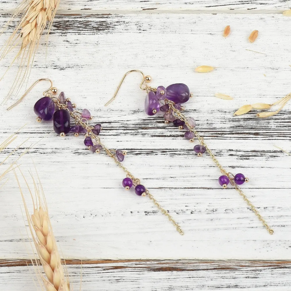 Amethyst Purple Earrings