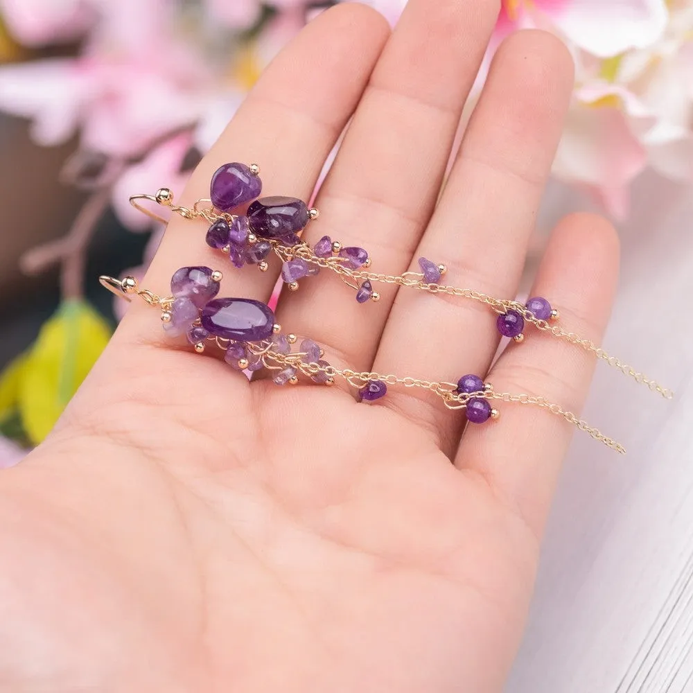Amethyst Purple Earrings