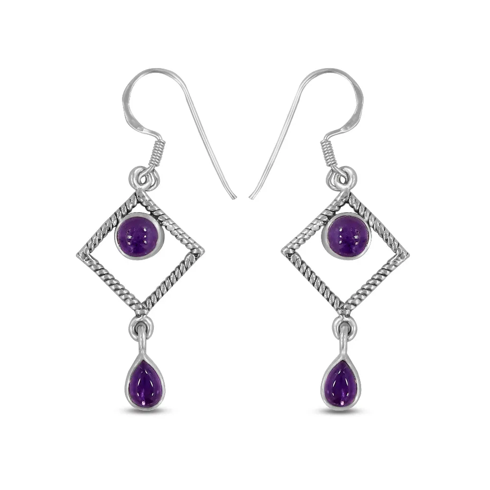 Amethyst Silver Earrings