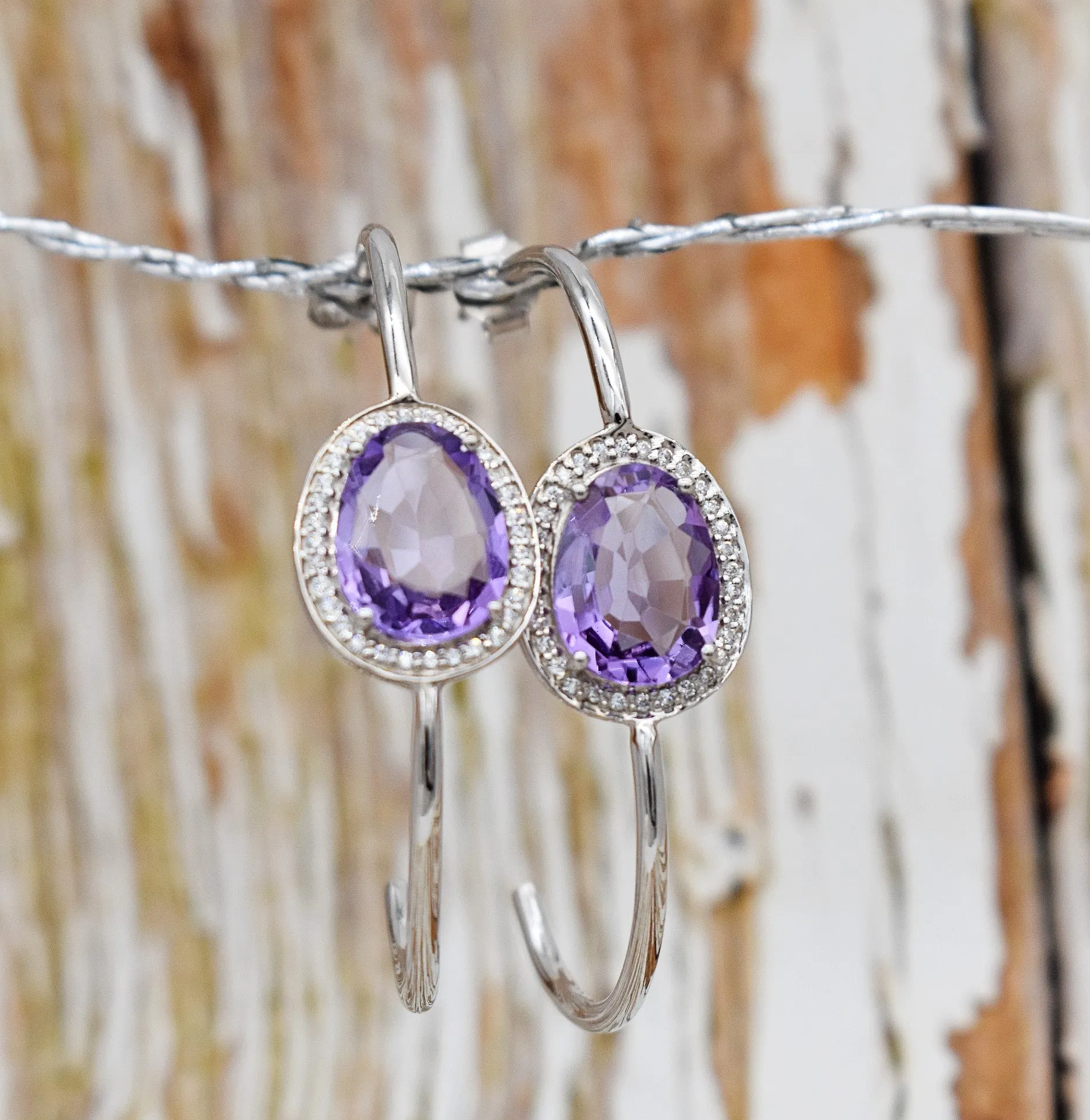 AMETHYST SILVER EARRINGS