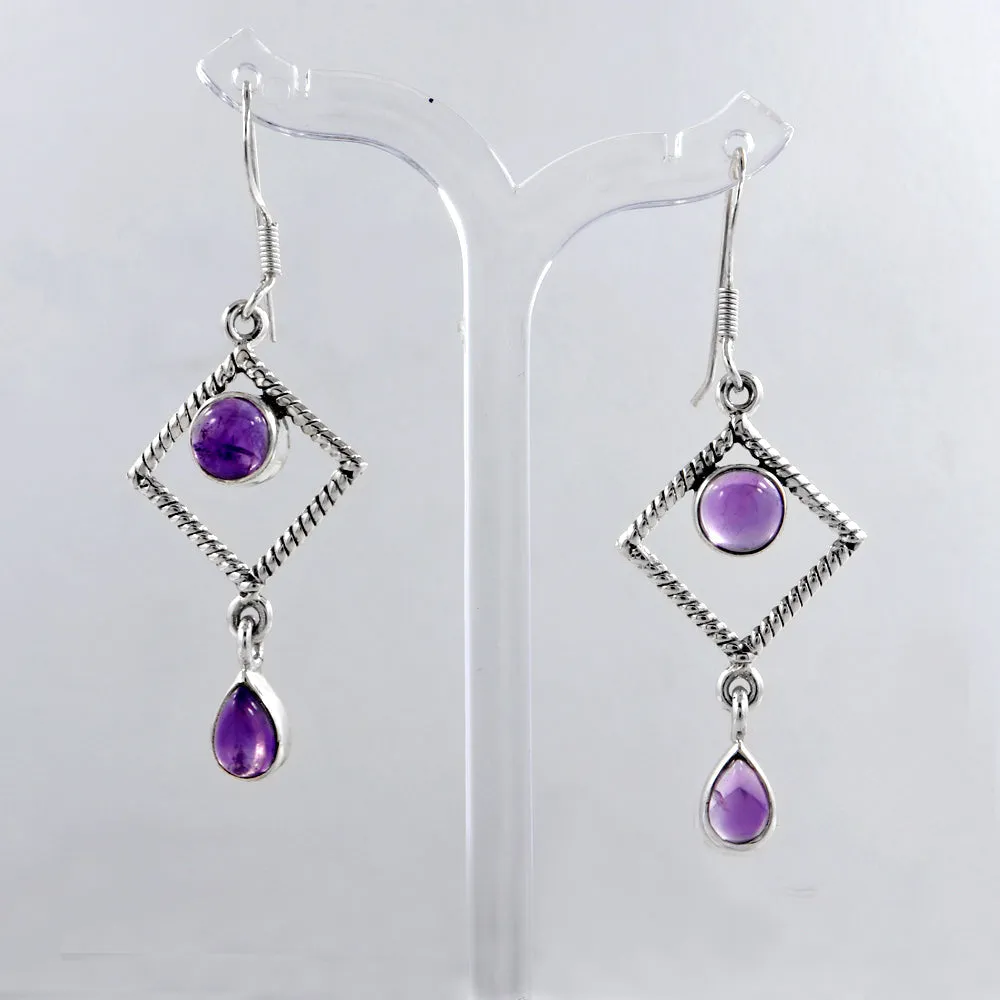 Amethyst Silver Earrings