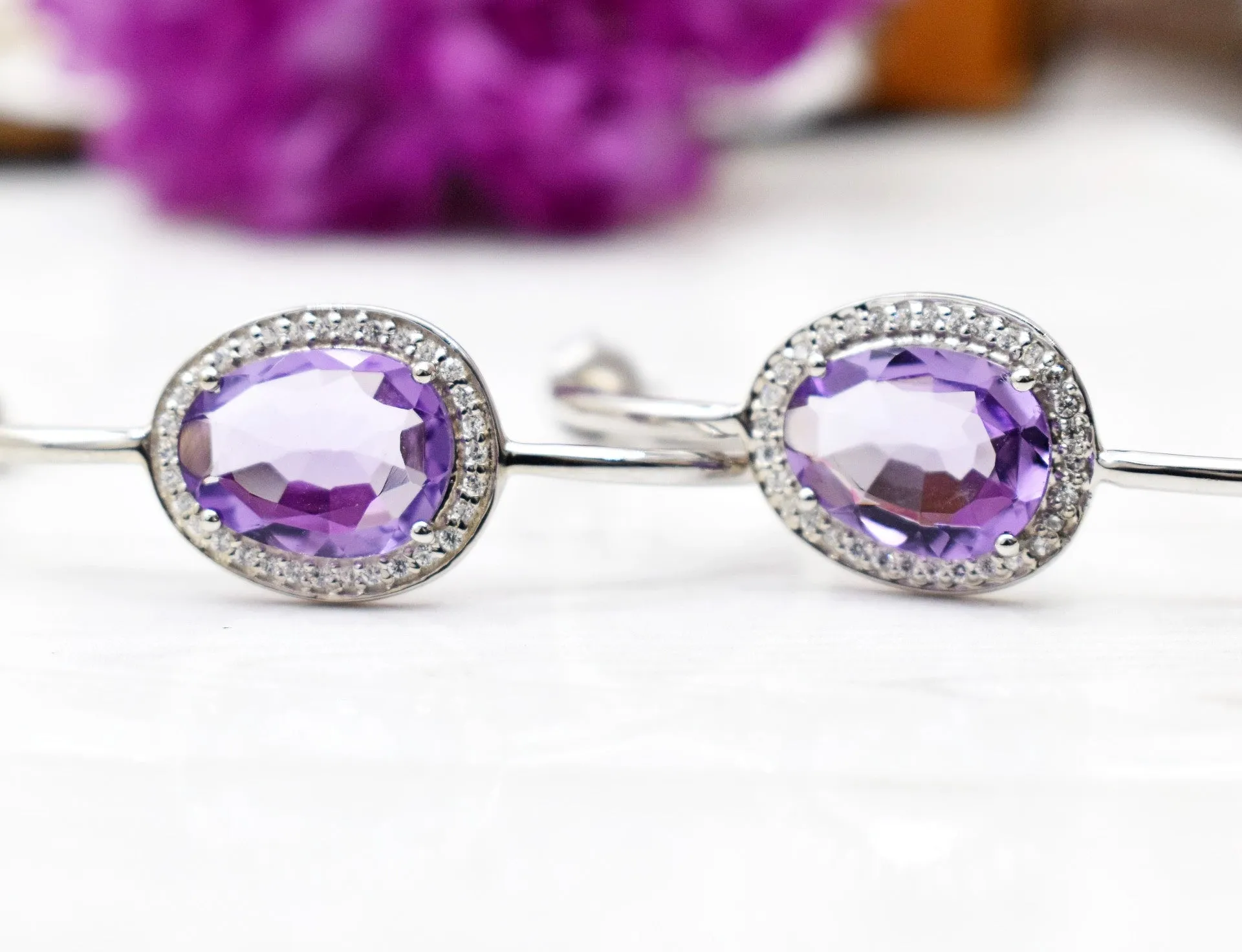 AMETHYST SILVER EARRINGS