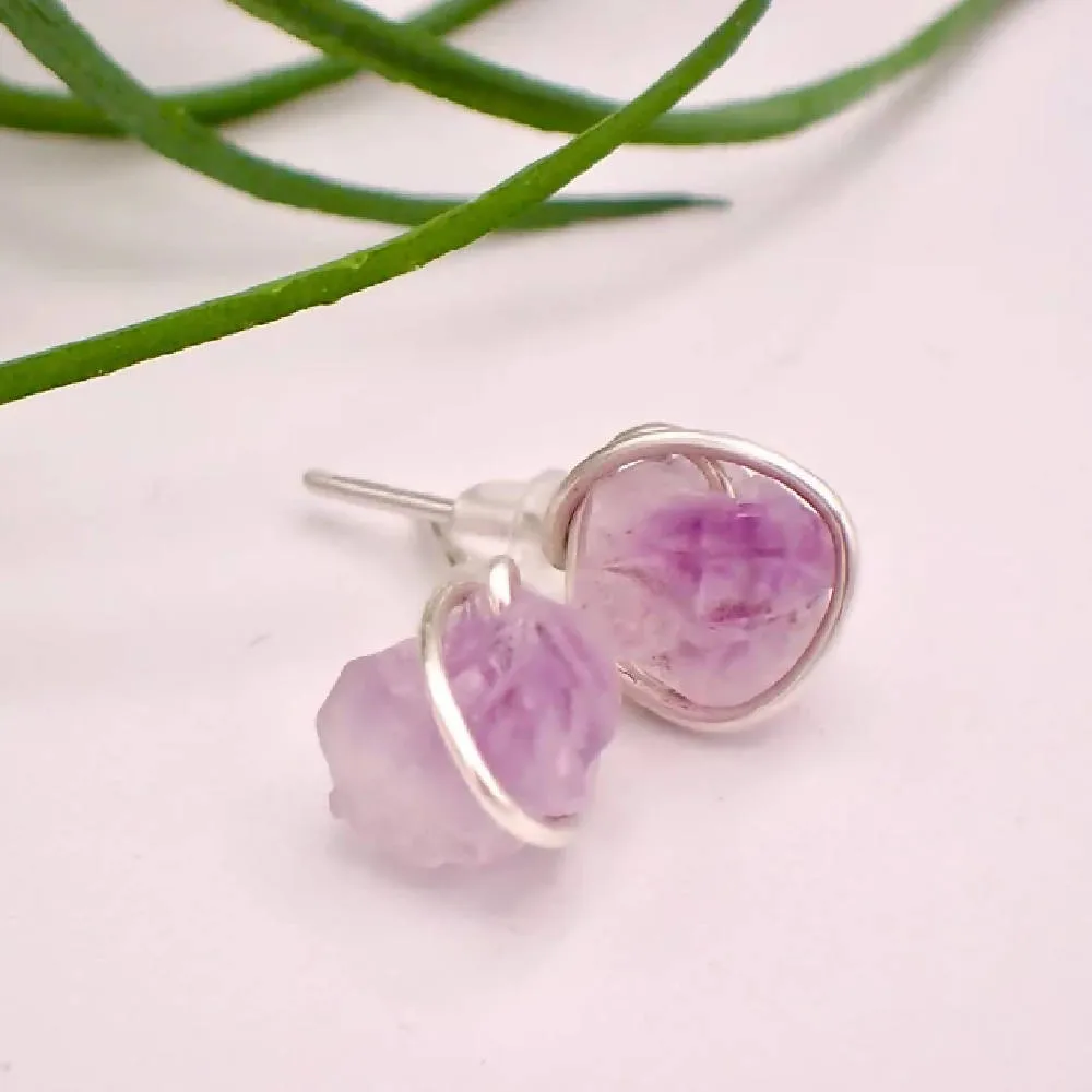 Amethyst Stud Earrings