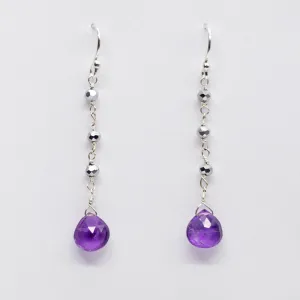 Amethyst Waterfall Silver Earrings