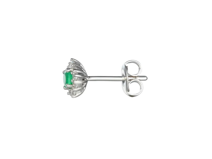 Amore Argento Sterling Silver Emerald Classico Earrings