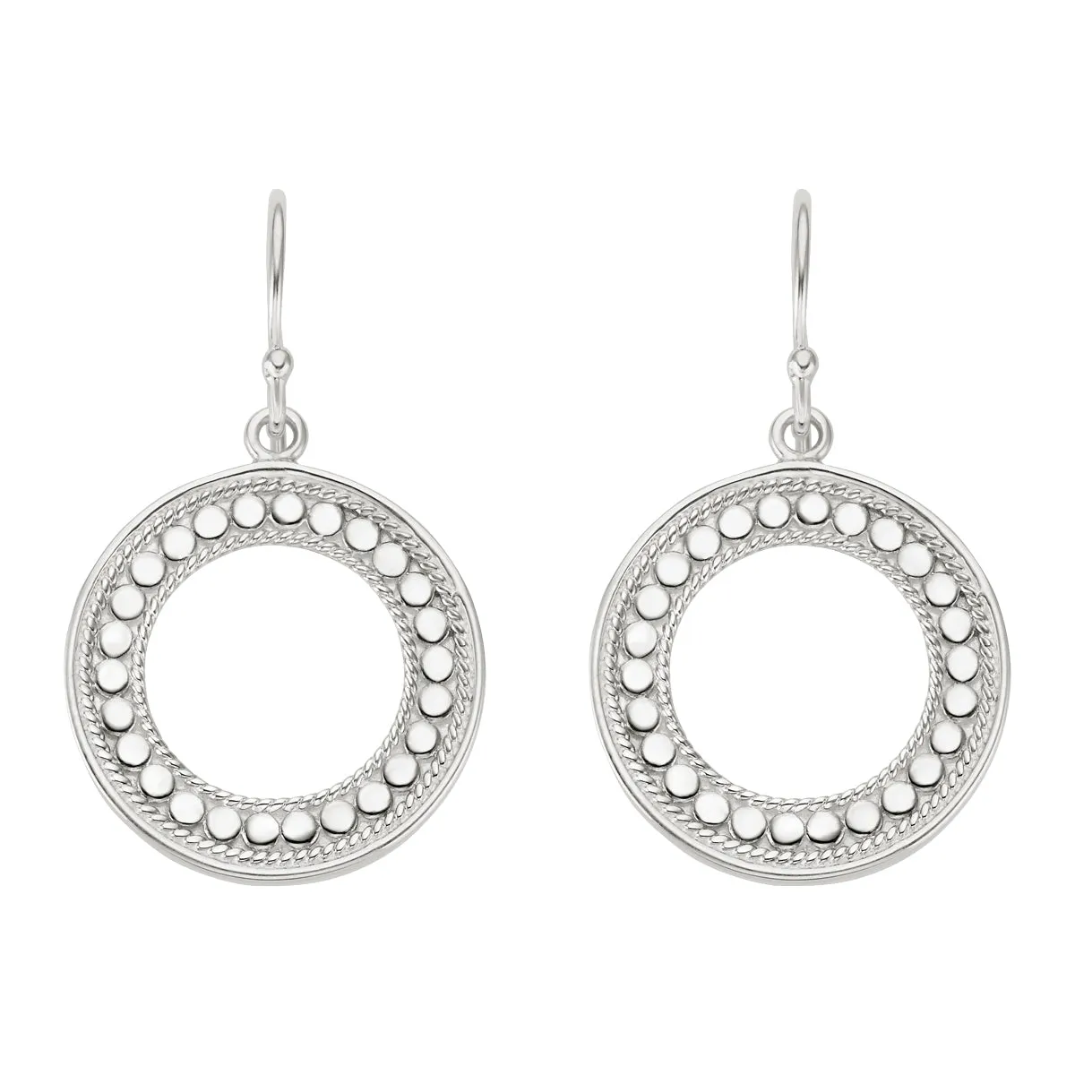 Ana Beck Sterling Silver Open Circle Drop Earrings - Silver