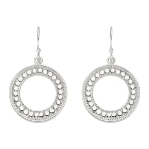 Ana Beck Sterling Silver Open Circle Drop Earrings - Silver