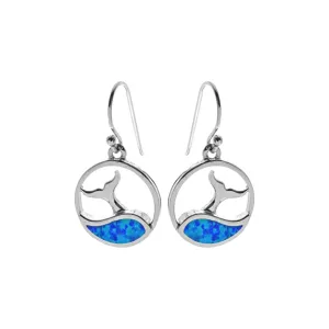 Ana whale wave blue opalique earrings