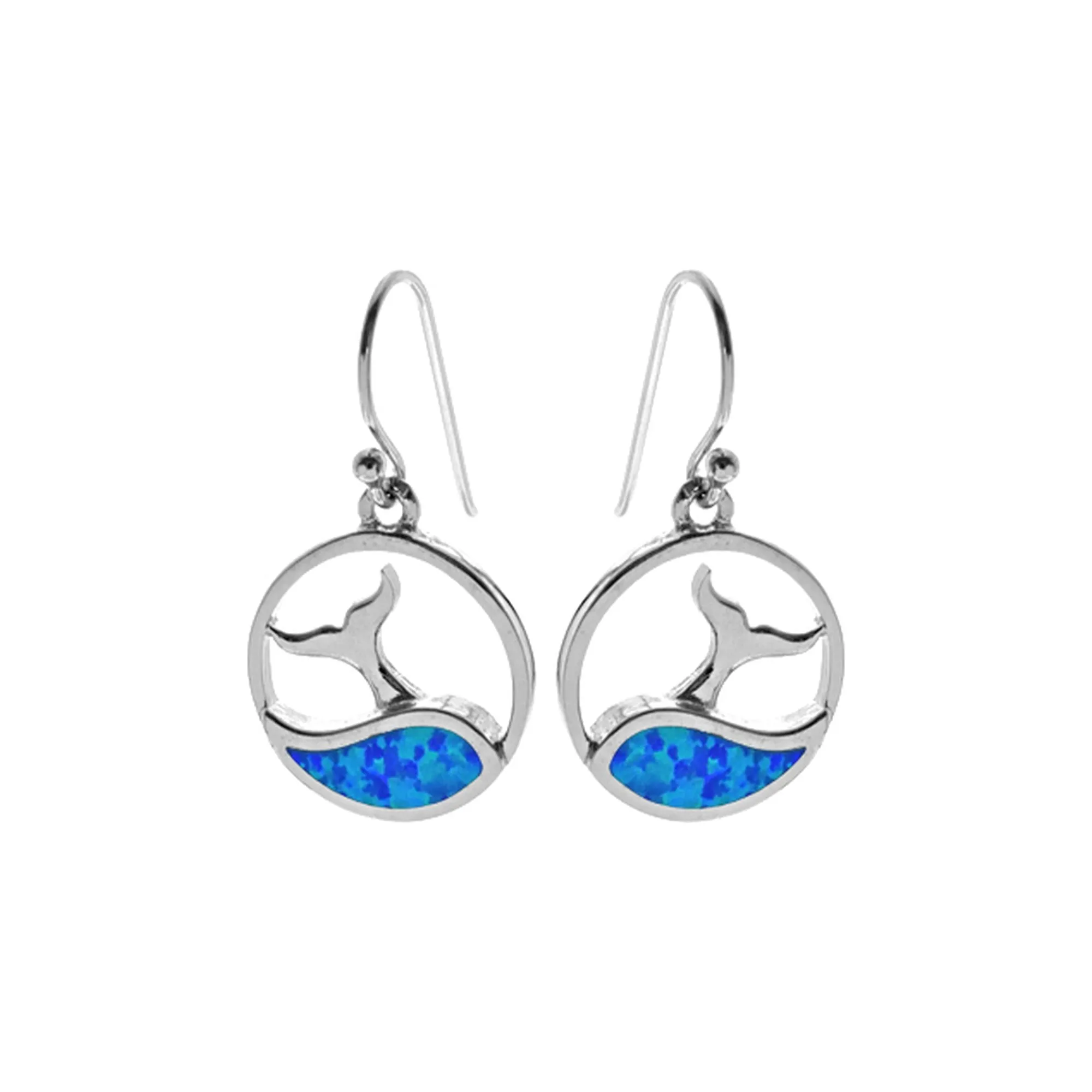 Ana whale wave blue opalique earrings