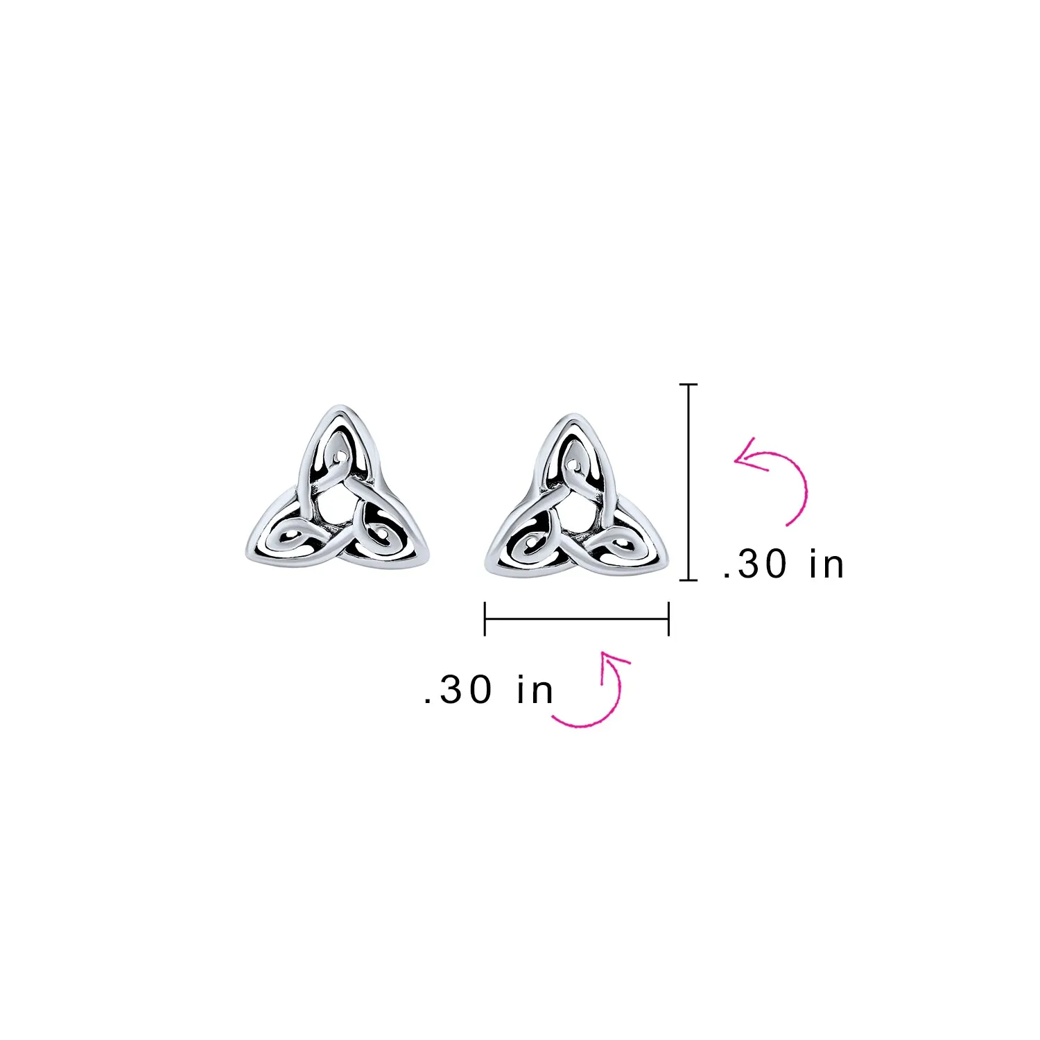 Ancient Celtic Infinity Knot Stud Earrings for Men in Oxidized Silver 7MM
