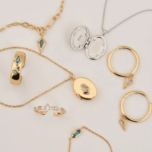 Ania Haie Gold Sparkle Drop Pendant Hoop Earrings