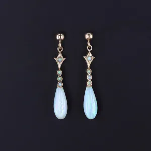 Antique Opal Earrings of 9k gold