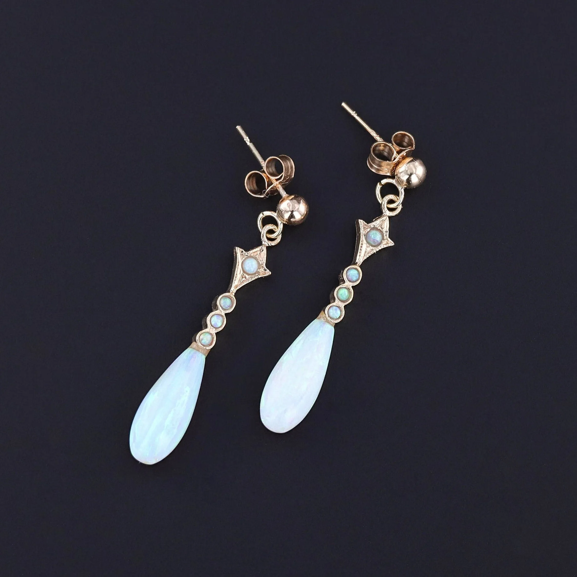 Antique Opal Earrings of 9k gold