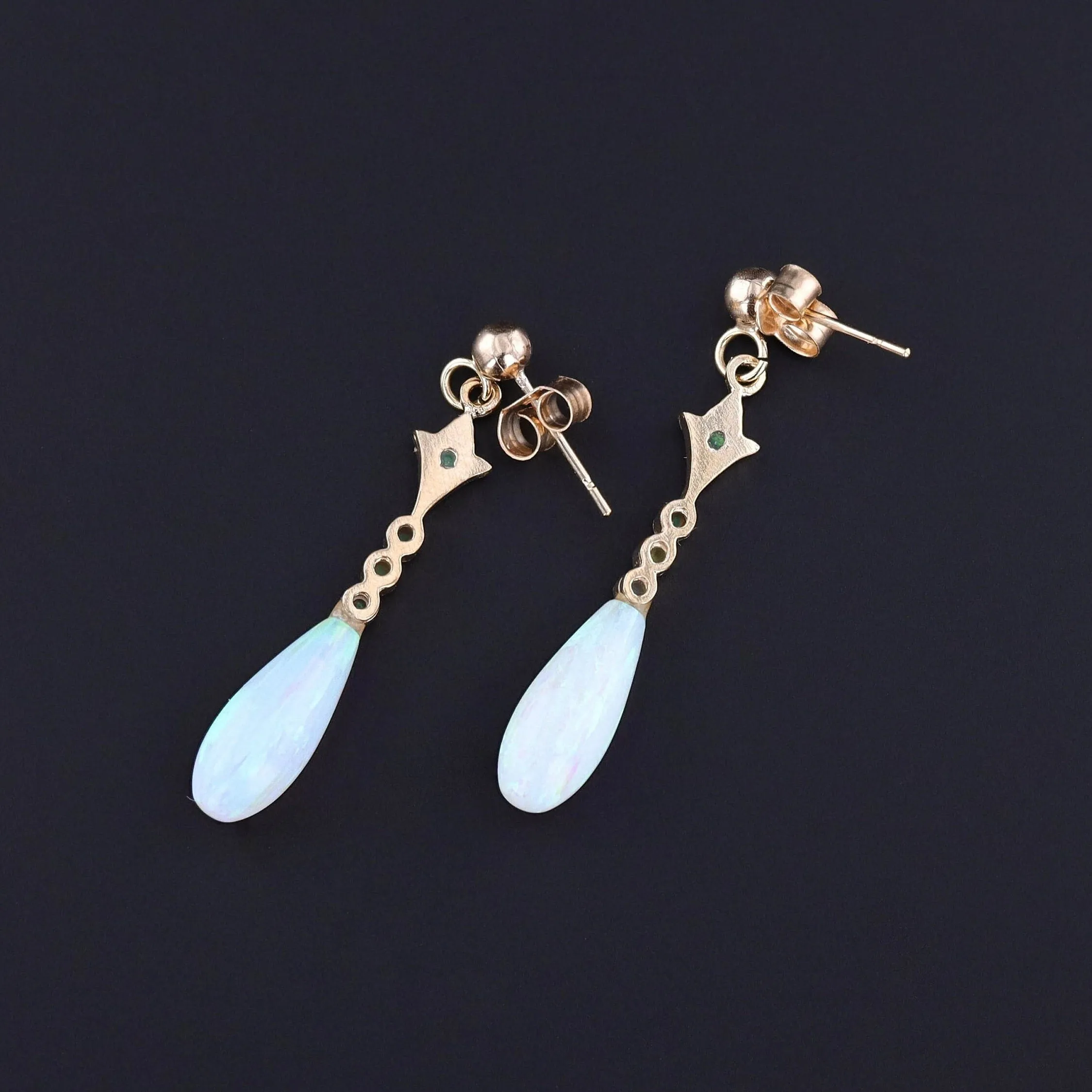 Antique Opal Earrings of 9k gold