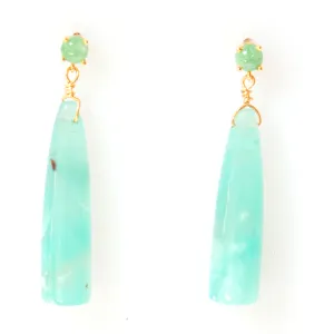 Aquaprase and Jadeite Earrings