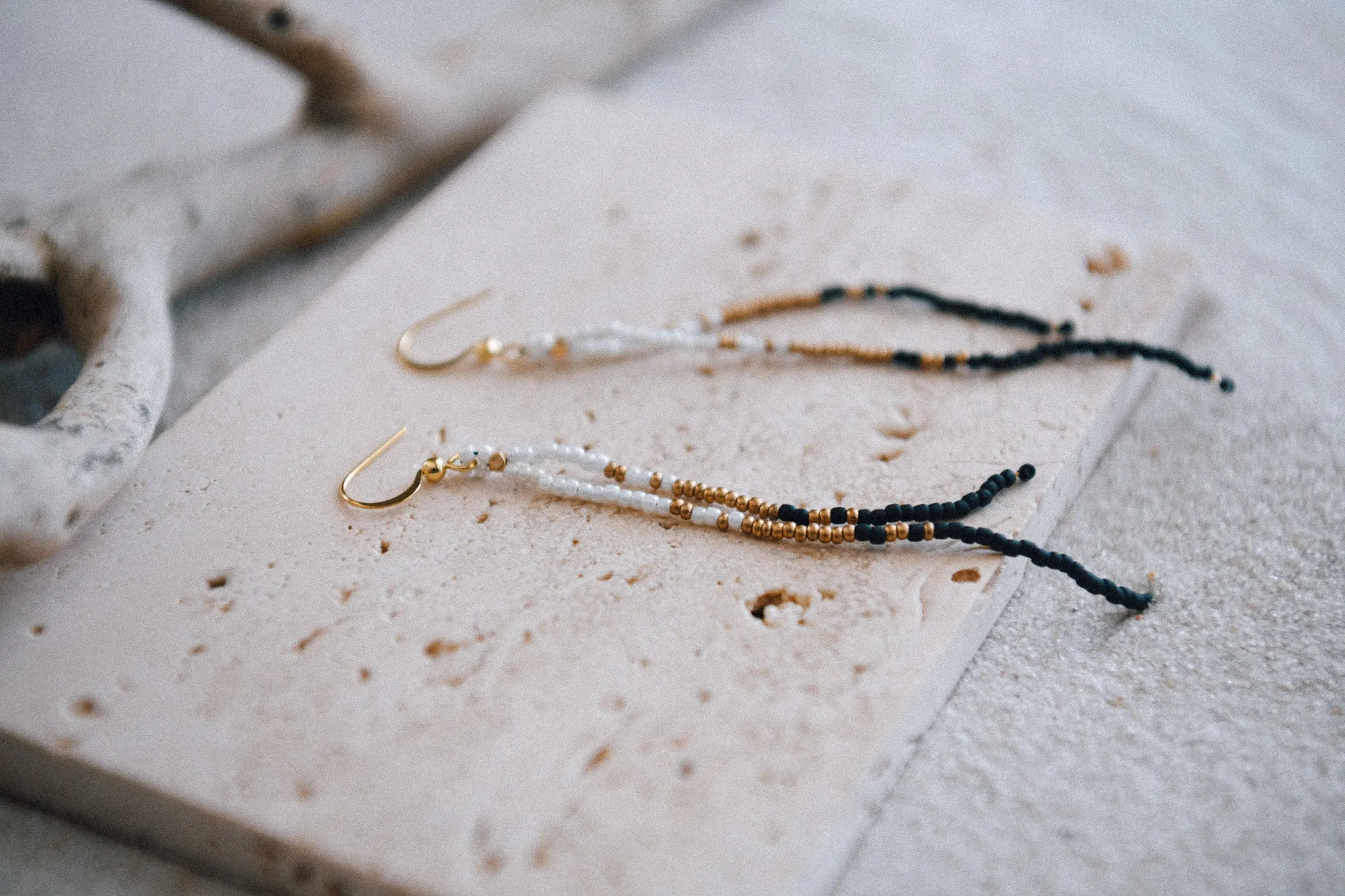 Astra Seed Bead Drop Fringe Earrings