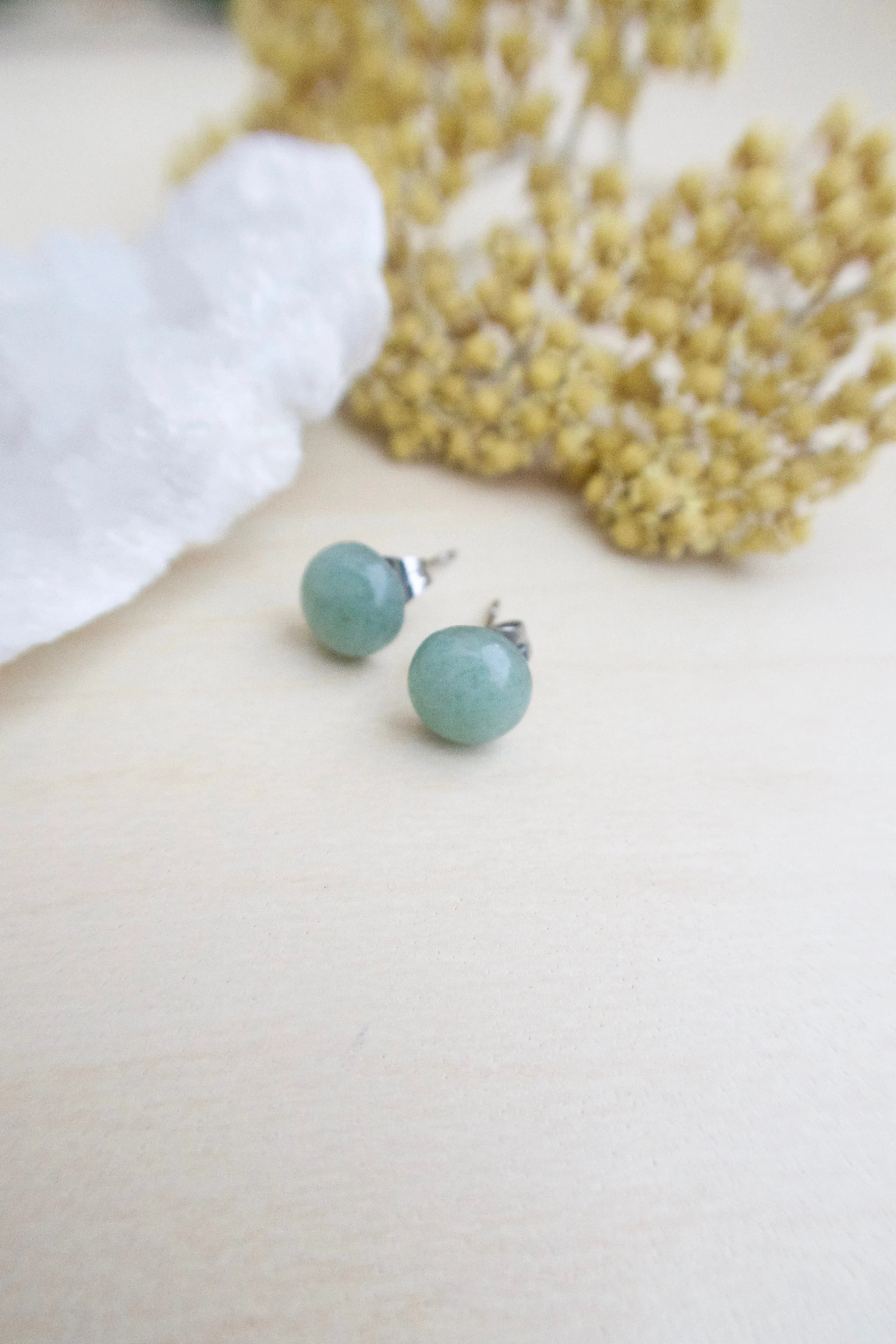 Aventurine Earrings on Surgical Steel posts