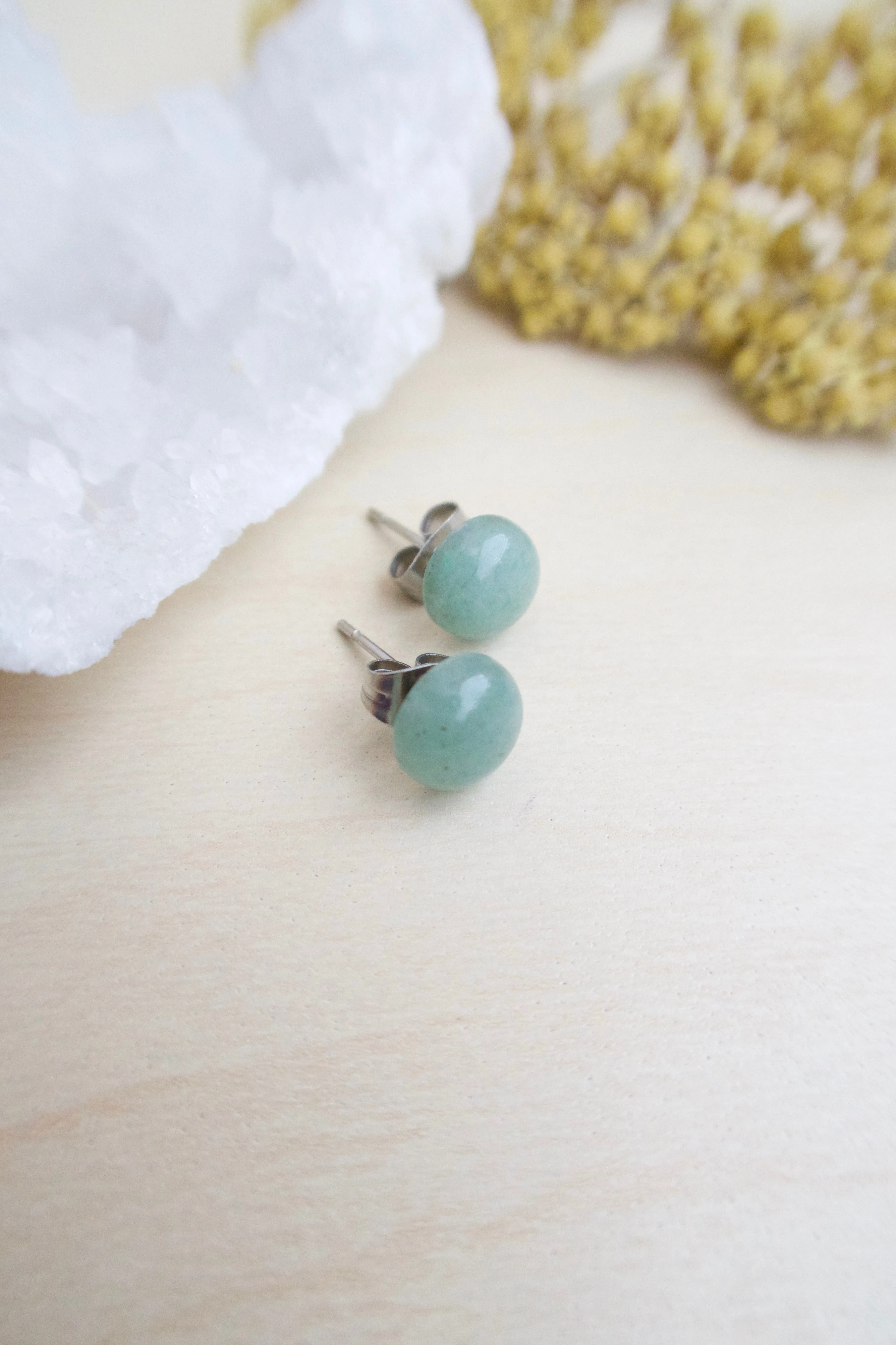 Aventurine Earrings on Surgical Steel posts