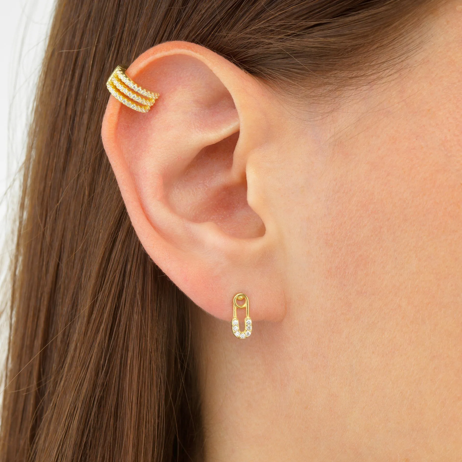 Baby Safety Pin Stud Earring