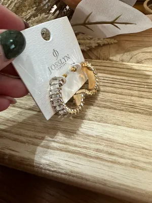Baguette Rhinestone Hoops