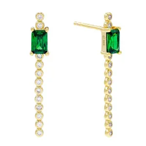 Baguette X Bezel Drop Stud Earring