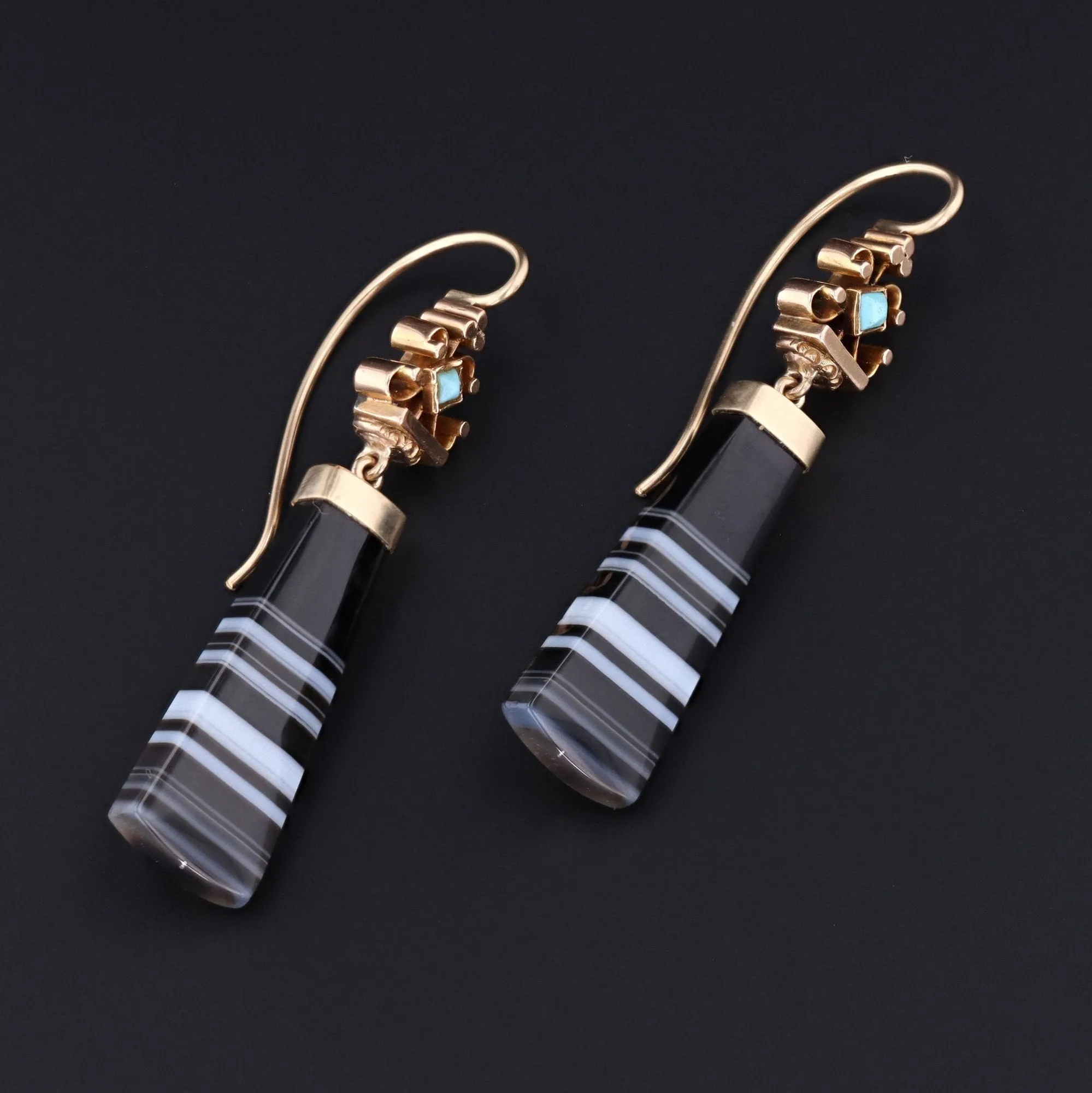 Banded Agate Earrings | Banded Agate & Turquoise Earrings