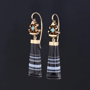 Banded Agate Earrings | Banded Agate & Turquoise Earrings