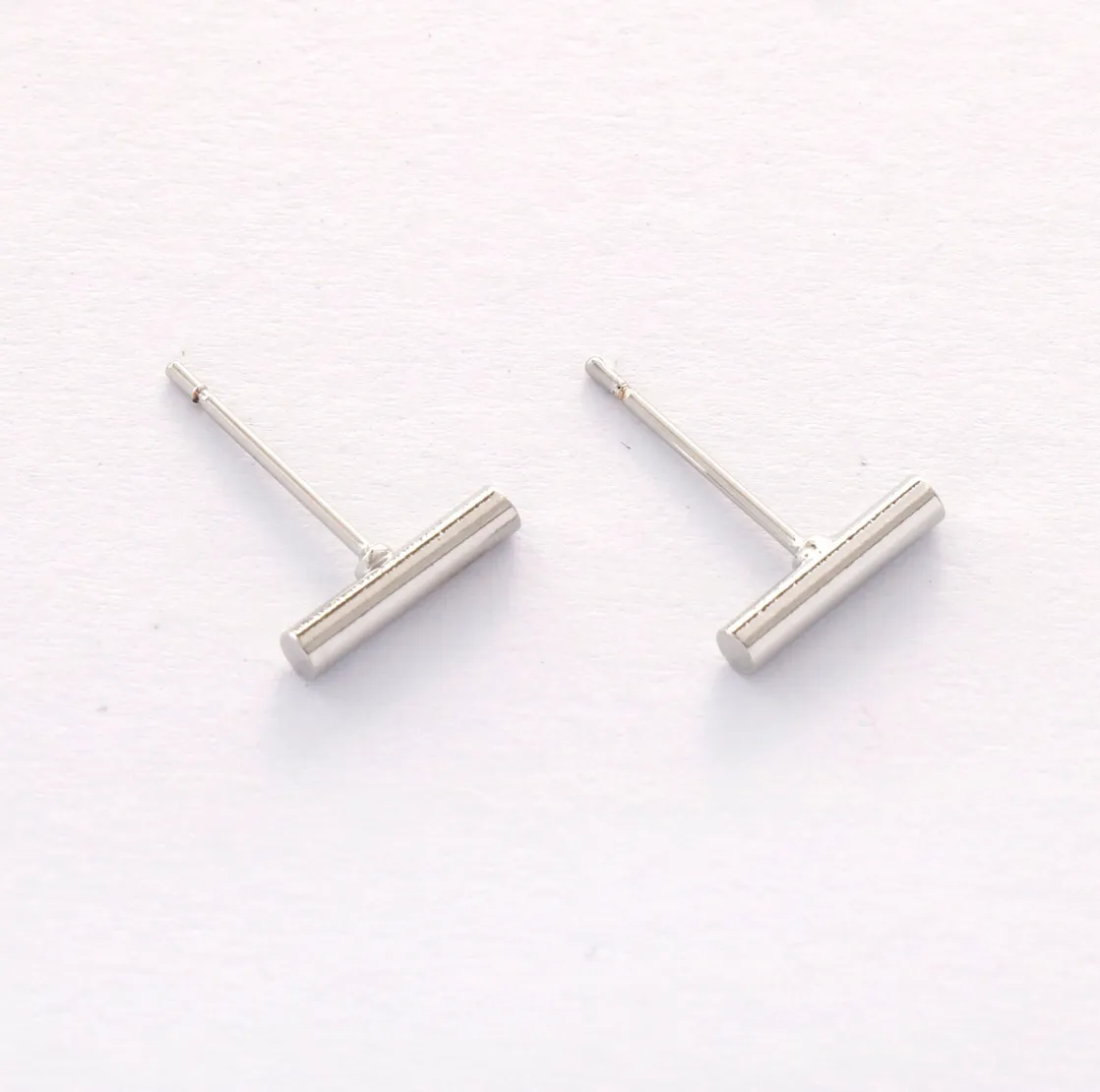 Bar Stud Back Drop Earrings - Rounds