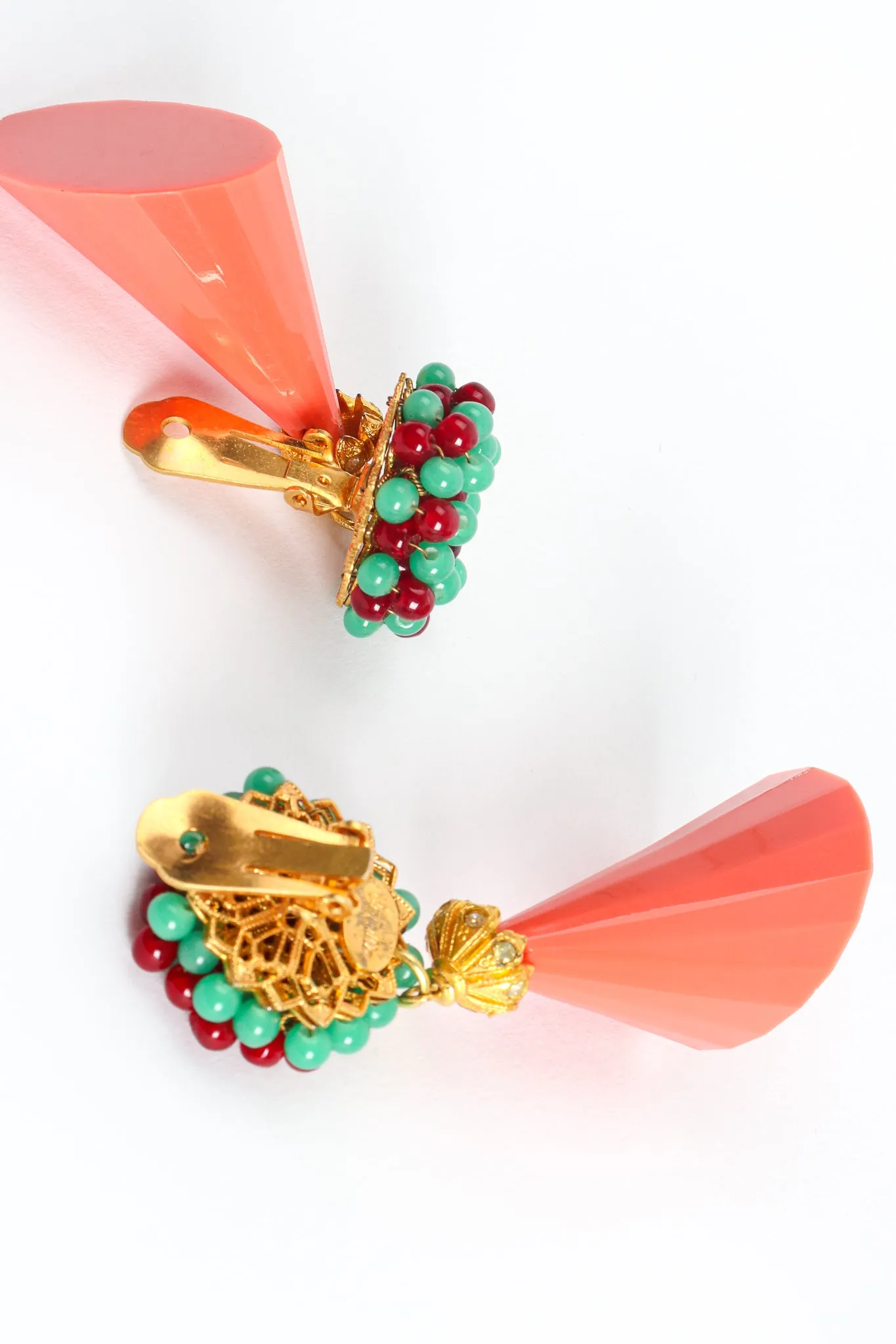 Beaded Cone Drop Earrings
