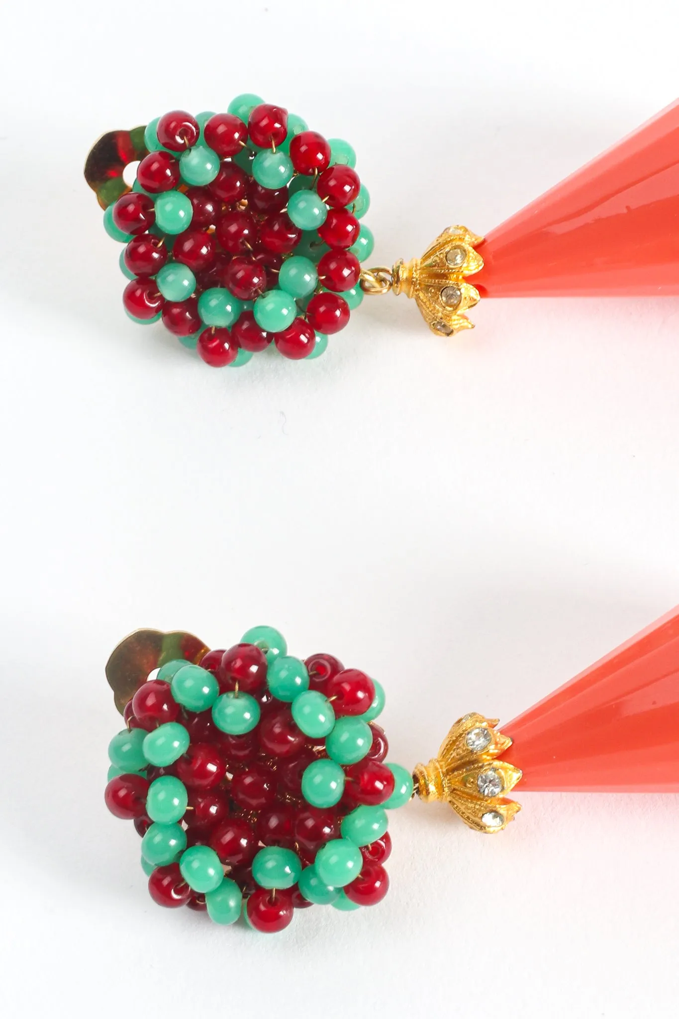 Beaded Cone Drop Earrings