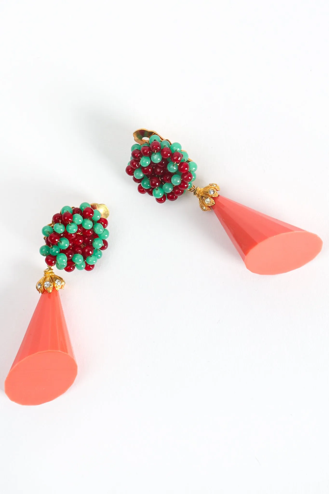Beaded Cone Drop Earrings