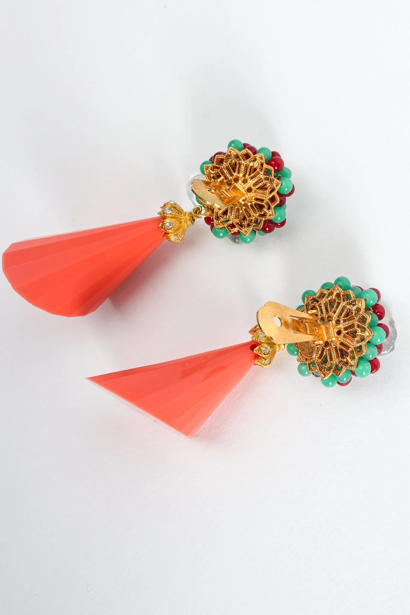 Beaded Cone Drop Earrings