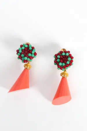 Beaded Cone Drop Earrings