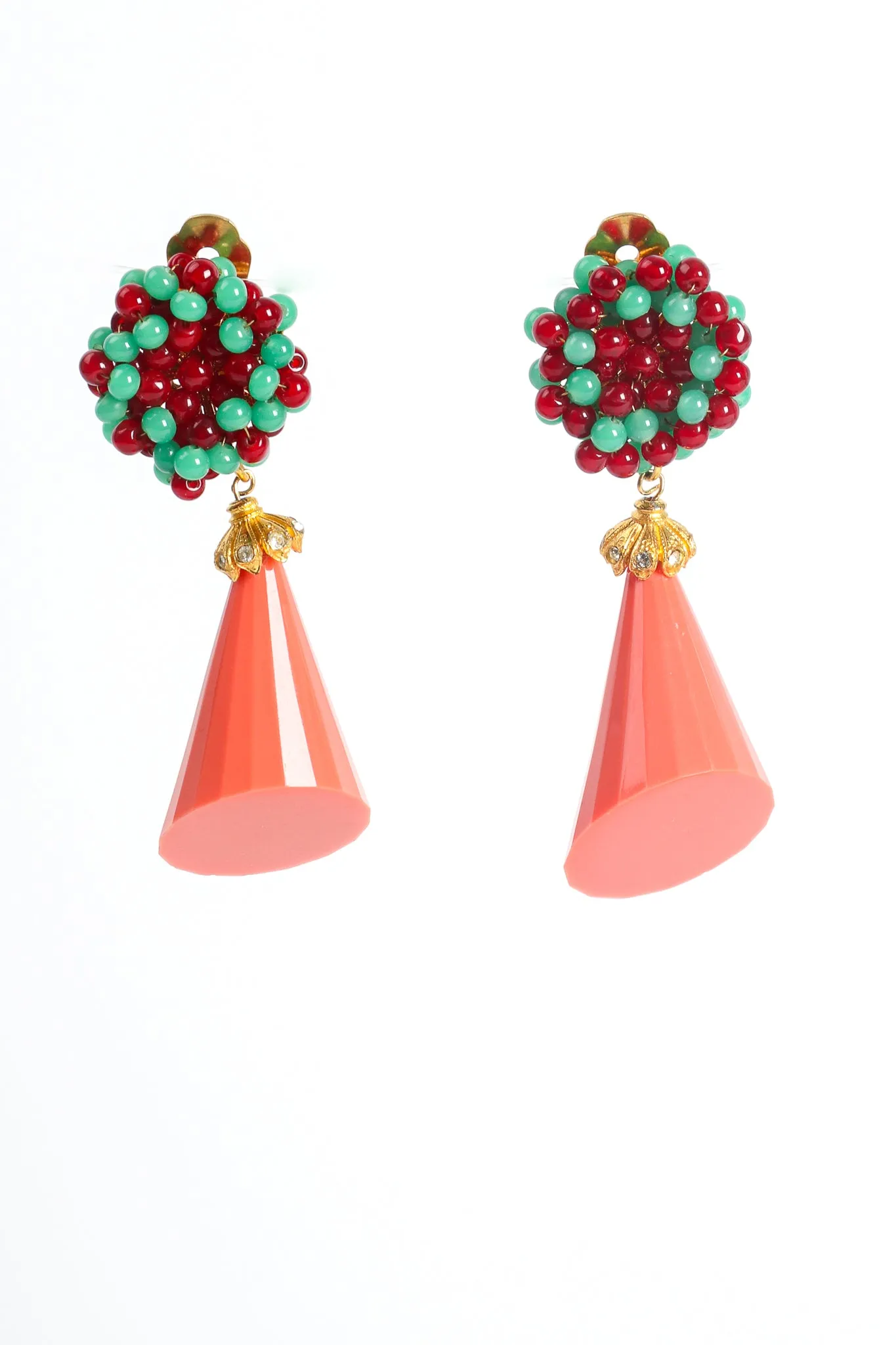 Beaded Cone Drop Earrings