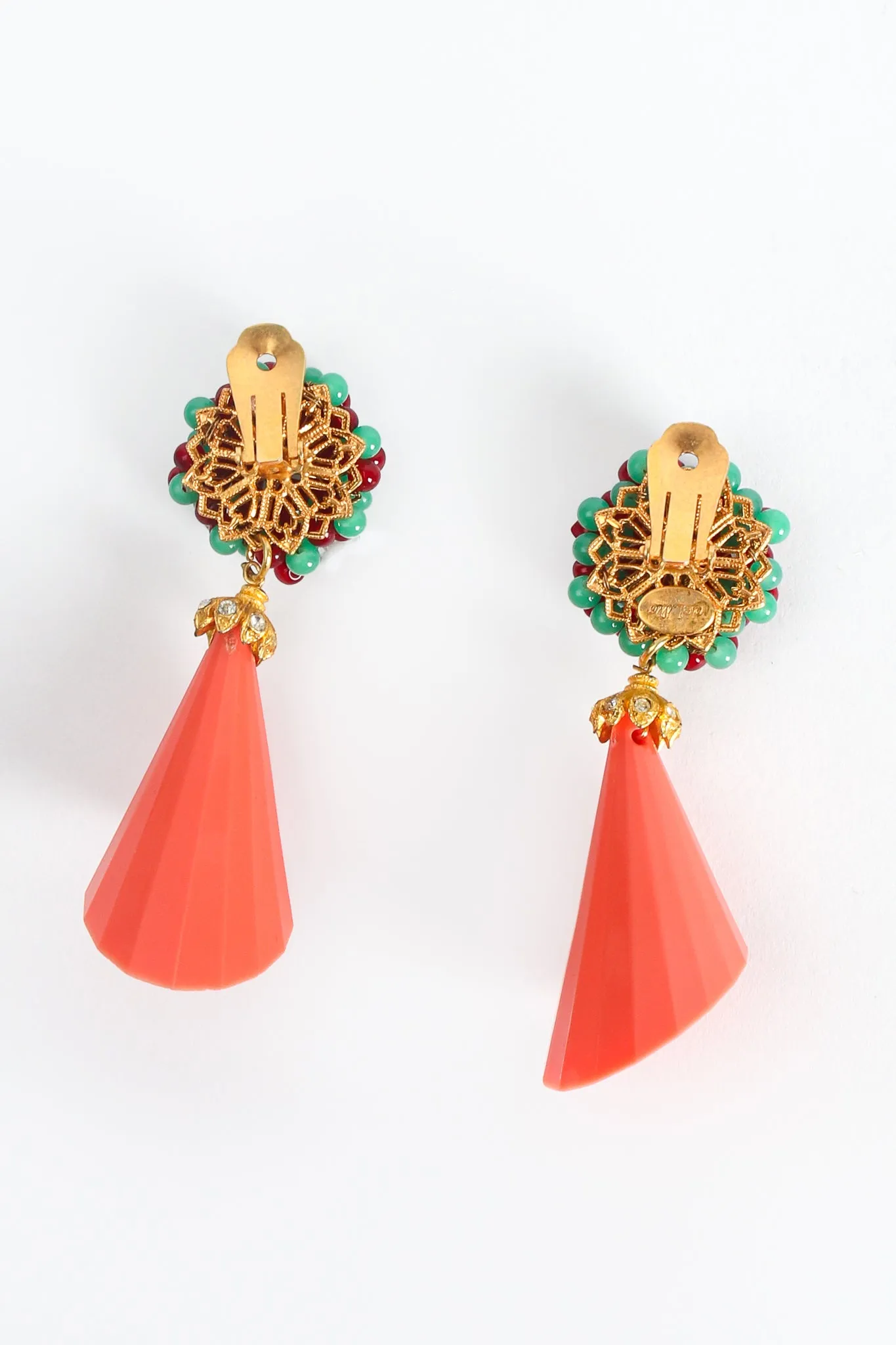 Beaded Cone Drop Earrings