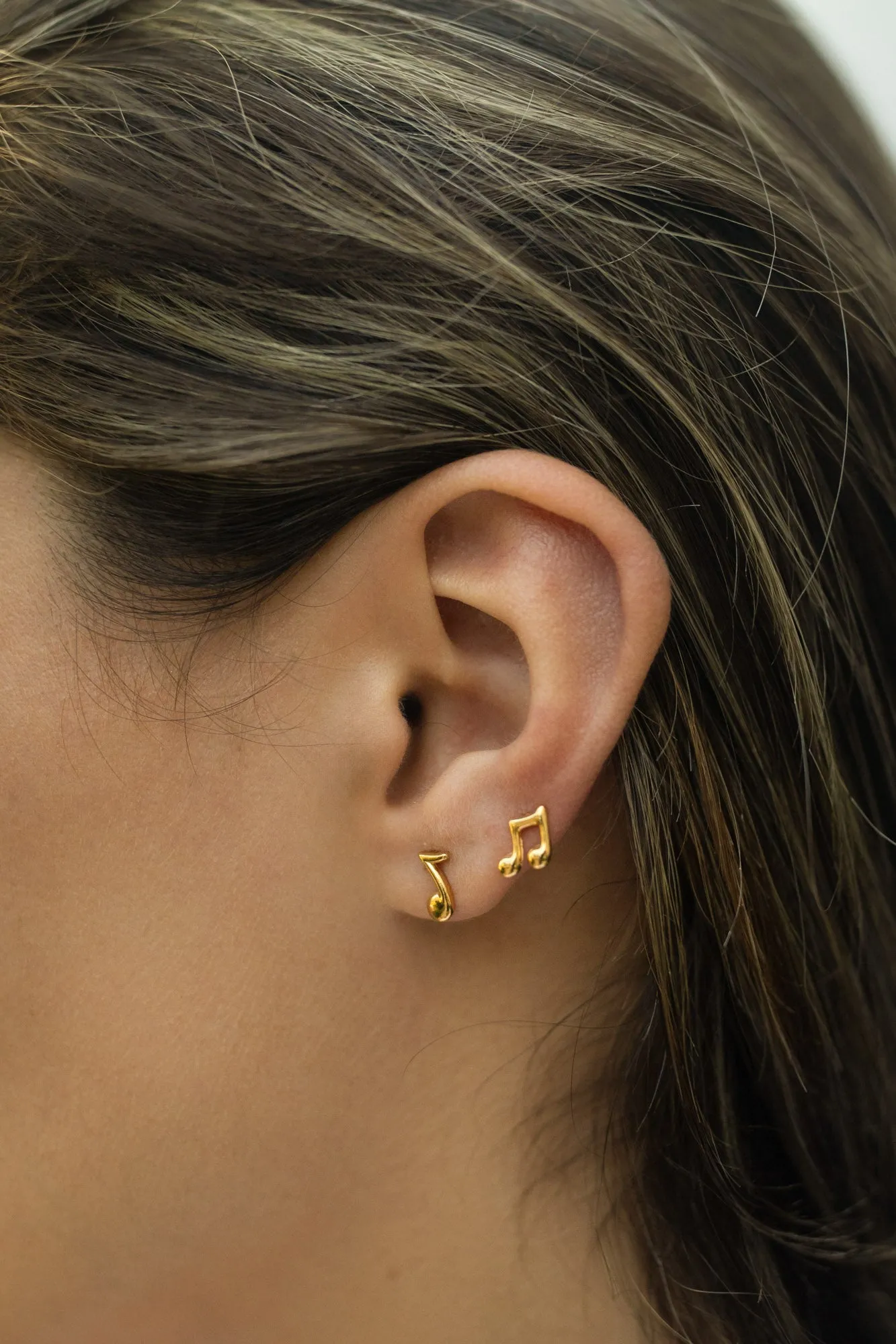 Beam Music Note Stud Earrings